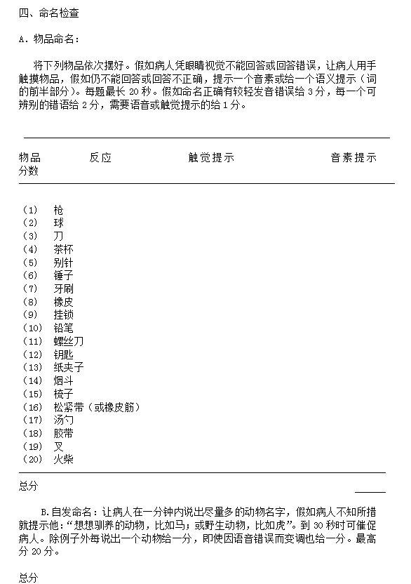 西方失语症评定（WAB法）4