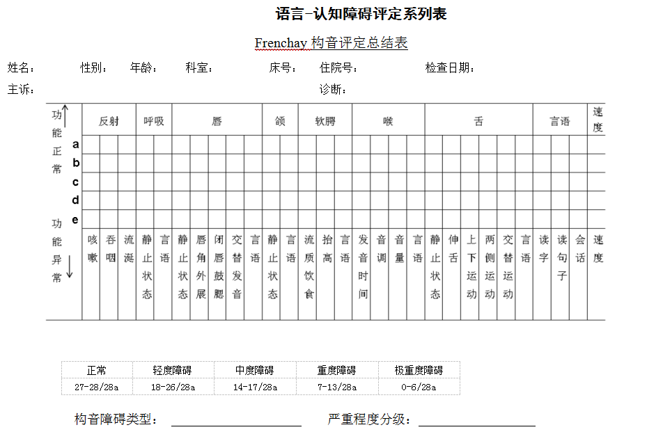 构音评定总结表