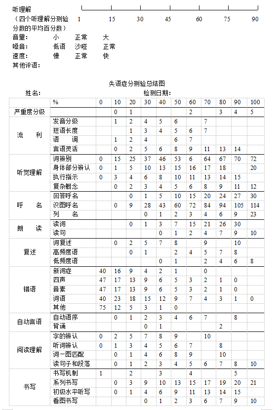 改良波士顿诊断性失语症检查记录13